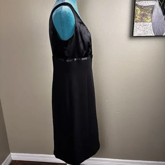 Tahari Arthur Levine Women 10 dress formal sheath black silk poly holiday party - Picture 5 of 16